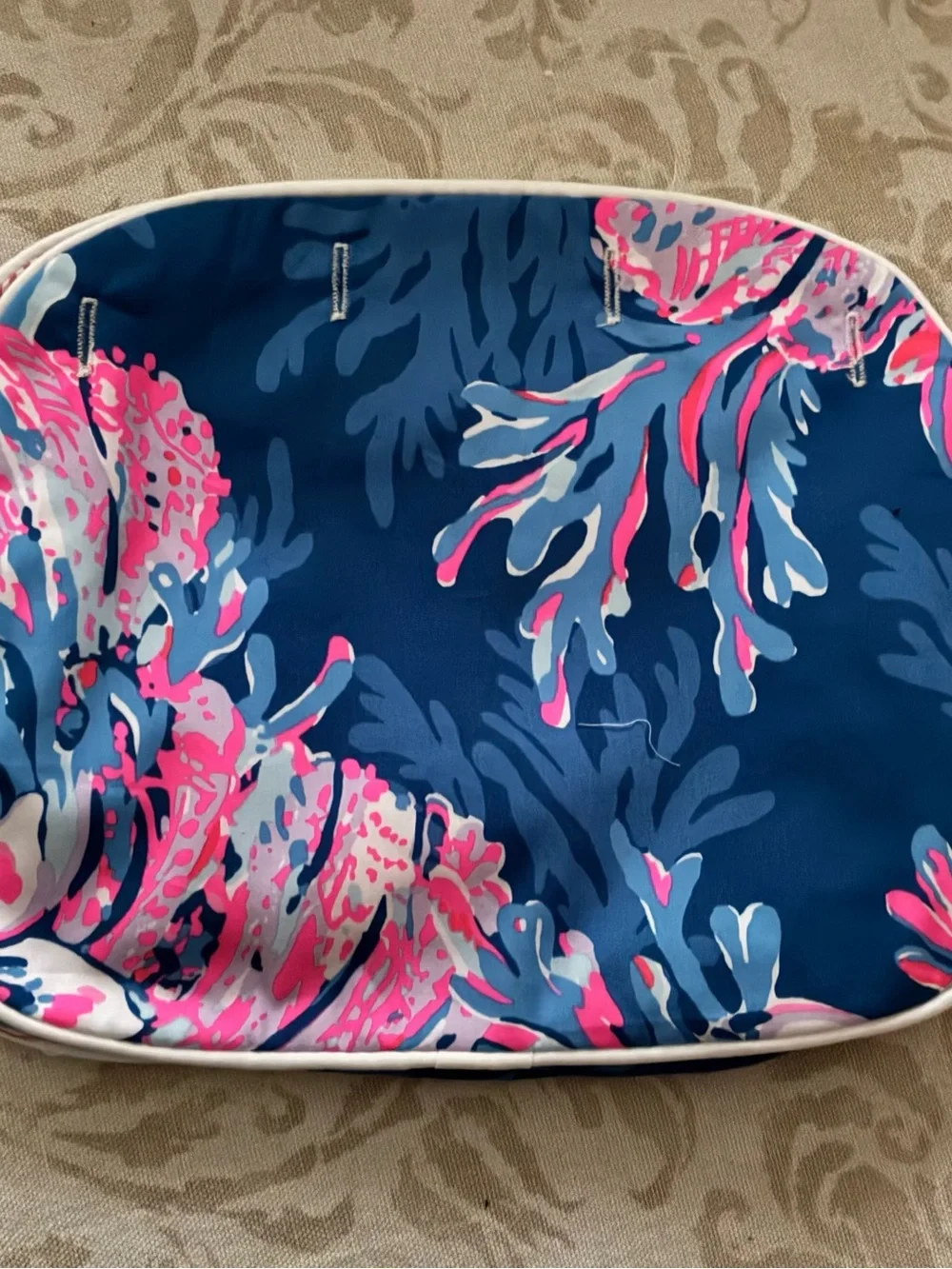 Lilly Pulitzer Bermuda Bag Cover Blue Pink White Pattern Cotton Reversible